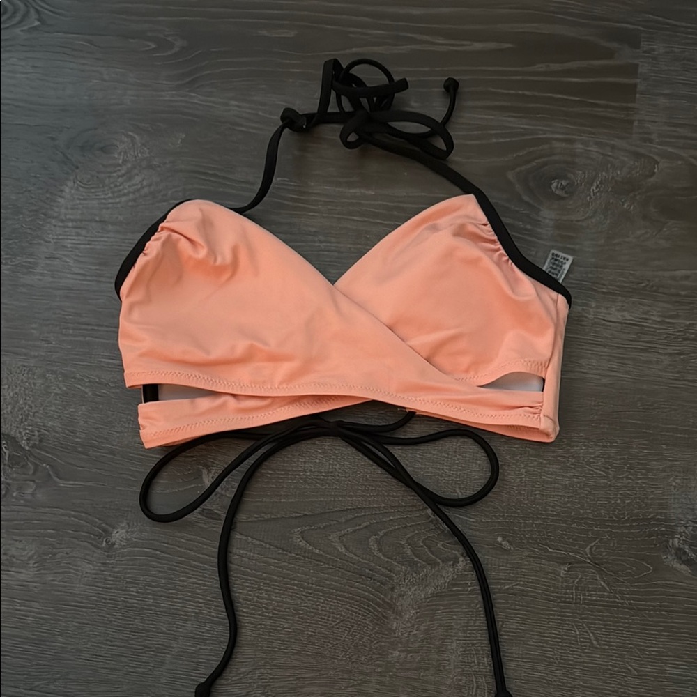 PINK Victoria's Secret Orange and Black Wrap Bikini Size Medium
